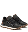BRUNELLO CUCINELLI MESH AND SUEDE SNEAKERS,P00391705