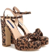 STUART WEITZMAN MIRRI 140 LEOPARD-PRINT SANDALS,P00399171