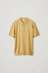 Cos Silk-cotton Polo Shirt In Yellow