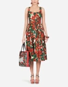 DOLCE & GABBANA PORTOFINO-PRINT POPLIN MIDI DRESS