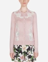 DOLCE & GABBANA CASHMERE AND SILK CARDIGAN WITH LACE DETAILS