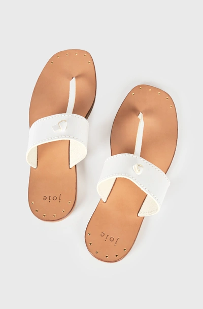 Joie Baylin Leather Slide Sandals In White