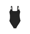 Tory Burch Clip Tank Scoop-neck One-piece Solid Swimsuit In Black