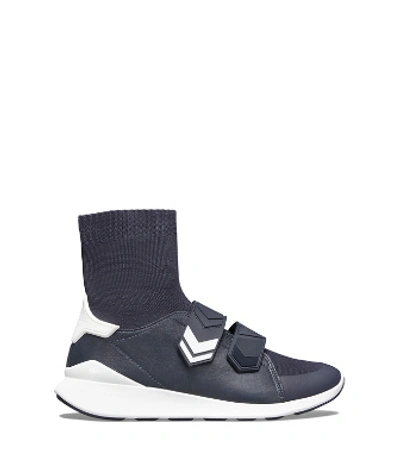 Tory Sport Chevron Sock Sneakers In Perfect Navy