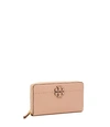 Tory Burch Mcgraw Zip Continental Wallet In Devon Sand