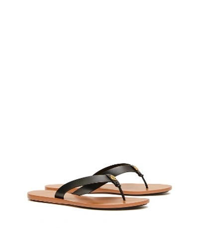 Tory Burch Manon Leather Thong Sandals In Perfect Black