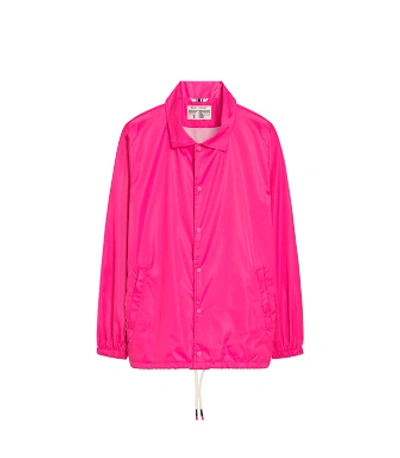 Tory Sport Waterproof Performance Satin Warm-up Jacket In Bright Pink