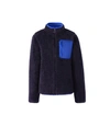 Tory Sport Sherpa Fleece Jacket In Navy Blue