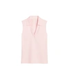 Tory Sport Performance Pique Ruffle Sleeveless Polo In Cotton Pink