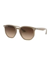 Ray Ban Sunglasses Unisex Rb4306 - Beige Frame Brown Lenses 54-19 In Beige