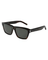 Saint Laurent Men's Patterned Rectangle Sunglasses In Brown