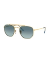Ray Ban Ray-ban Unisex Brow Bar Aviator Sunglasses, 52mm In Blue