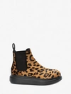 Alexander Mcqueen Leopard Calf Hair Chelsea Boots In Leopard