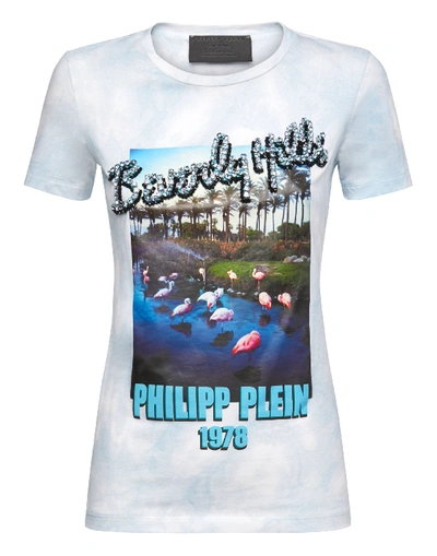 Philipp Plein T-shirt Round Neck Ss Pp1978 In Light Blue