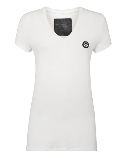 Philipp Plein T-shirt V-neck Ss Original In White