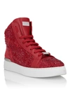 Philipp Plein Hi-top Sneakers Crystal In Red