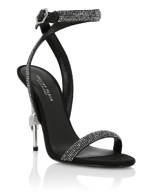 Philipp Plein Sandals High Heels Crystal In Black | ModeSens