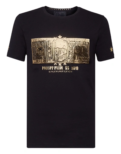 T-Shirt Philipp Plein Col Rond Manches Courtes - Motif Dollar - Taille L - Neuf Sans Étiquette