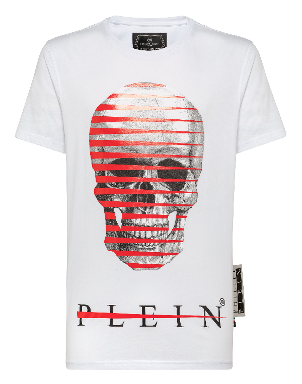 Philipp Plein T-shirt Platinum Cut Round Neck Skull In White | ModeSens