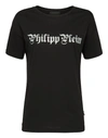 Philipp Plein T-shirt Round Neck Ss Skull In Black/silver