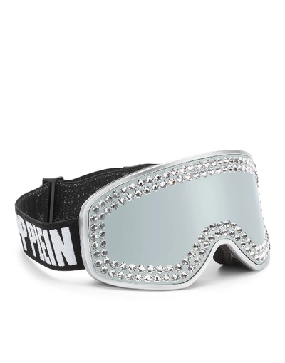 Philipp Plein Goggles Crystal In White