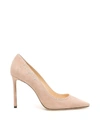 Jimmy Choo Romy 100 Pumps In Ballet Pink (beige)
