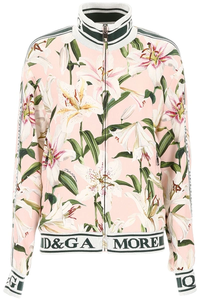 Dolce & Gabbana L'amore È Bellezza Track Jacket In Pink,white,green
