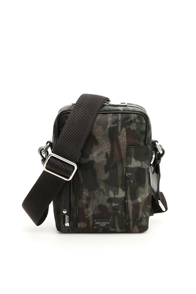 Dolce & Gabbana Camouflage Nylon Messenger Bag In Basic|basic