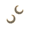 SORU JEWELLERY NOTTE GREY CRYSTAL 18CT GOLD-PLATED MOON EARRINGS,3499617