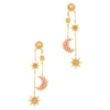 SORU JEWELLERY Luna moon and star drop earrings