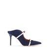 MALONE SOULIERS MAUREEN 85 NAVY SUEDE MULES,3028616