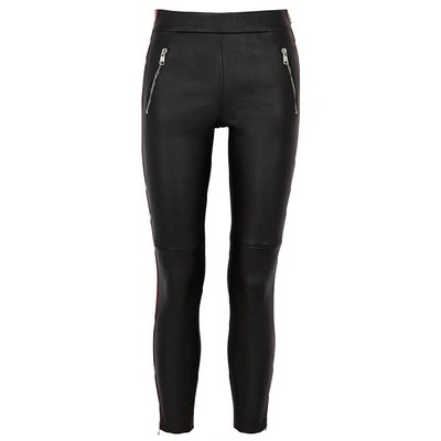 Alexander Mcqueen Black Striped Leather Trousers