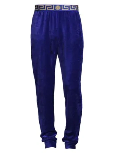 Versace Men's Iconic Tapered Jogger Pants In Blue