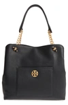 TORY BURCH CHELSEA SLOUCHY LEATHER TOTE - BLACK,50768