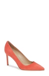 Manolo Blahnik Bb Pointy Toe Pump In Coral Pink Suede