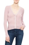Theory V-neck Button-front Pointelle Cardigan In Lilac