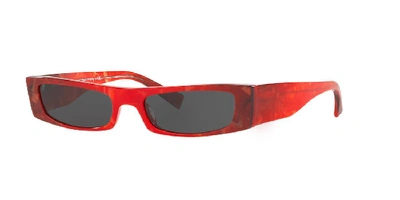 Alain Mikli Edwidge Narrow Rectangular Sunglasses - Red