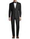 Saks Fifth Avenue Men's Wool Two-button Notch-lapel Classic Fit Tuxedo In Black