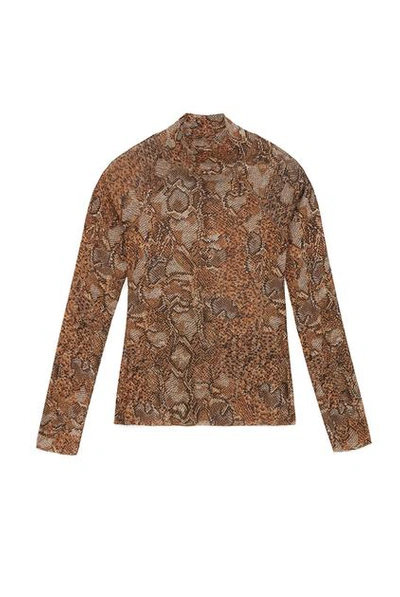 Nanushka Madi Snake Print Turtle Neck