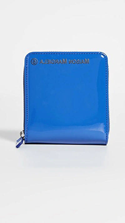 Mm6 Maison Margiela Small Zip Wallet In Federal Blue