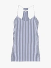 Tibi Stripe Twill Racerback Camisole In Blue