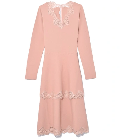 Stella Mccartney Long Sleeve Tiered Dress In Old Rose In Pink