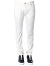 MAISON MARGIELA WHITE STRETCH JEANS IN COTTON,10960862