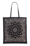 SAINT LAURENT BANDANA PRINT TOTE - BLACK,5528809301E