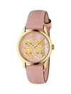 GUCCI G-Timeless Contemporary Cats Goldtone PVD & Leather Strap Watch