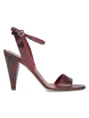 VIA SPIGA Ria Snakeskin-Embossed Leather Sandals