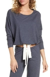 Eberjey Heather Knit Slouchy Tee In Indigo Sea