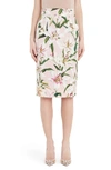 DOLCE & GABBANA LILY PRINT PENCIL SKIRT,F4BL4TFSRLJ