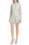 ALICE AND OLIVIA PALMIRA SEQUIN DETAIL BALLOON SLEEVE MINIDRESS,CC904E60546