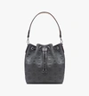 Mcm Essential Drawstring In Monogram Leather In Gray
